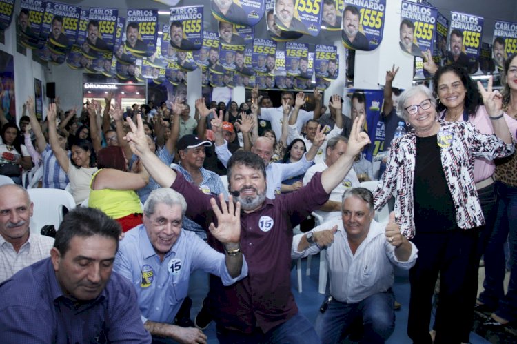 Carlos Bernardo e André Puccinelli inauguram comitê em Dourados