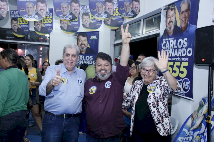 Carlos Bernardo e André Puccinelli inauguram comitê em Dourados