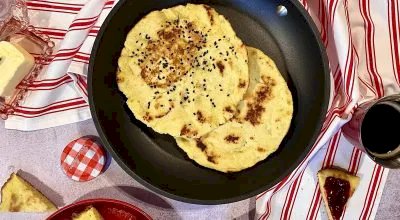 Pão low carb de frigideira