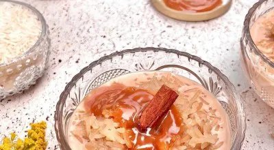 Arroz doce de basmati com doce de leite