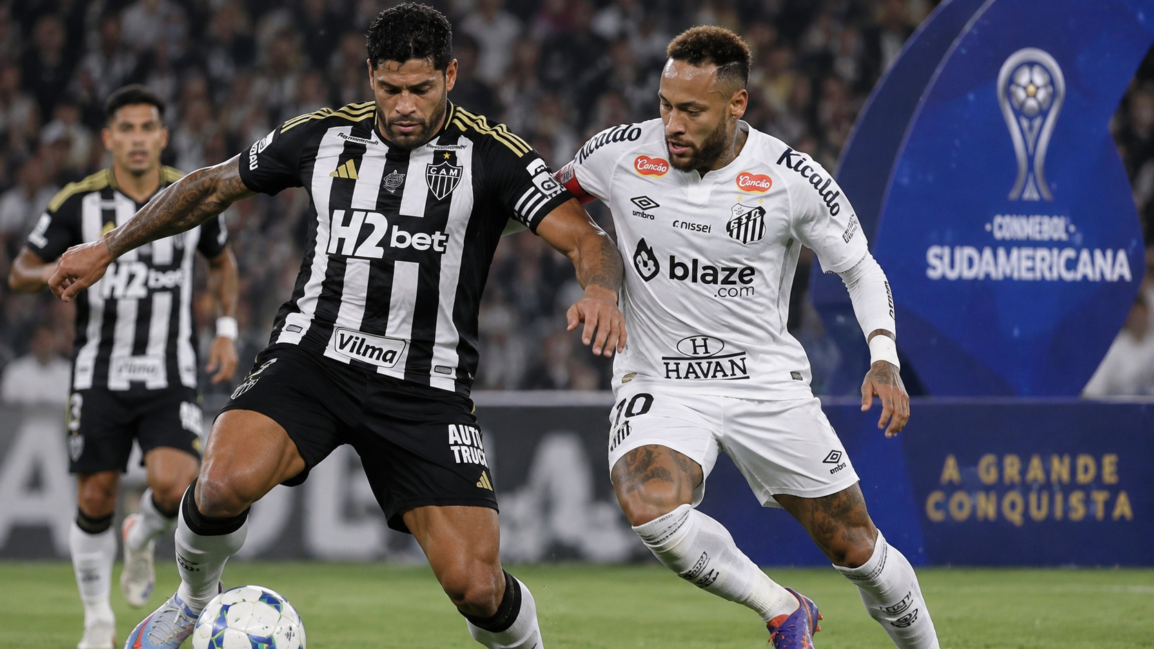 Atlético-MG e Santos fazem duelo brasileiro por vaga na semifinal da Sul-Americana