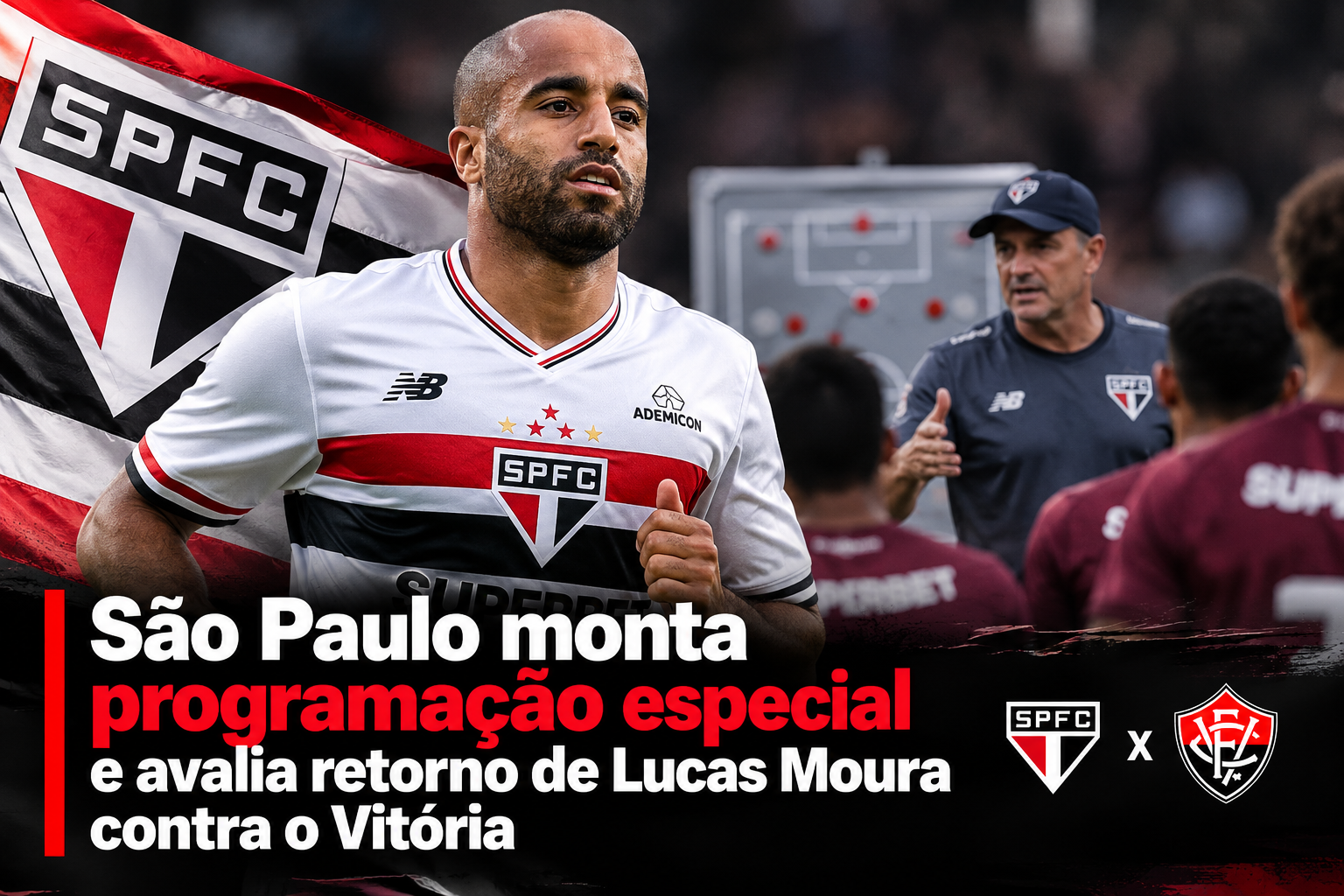 São Paulo monta programação especial e avalia retorno de Lucas Moura contra o Vitória