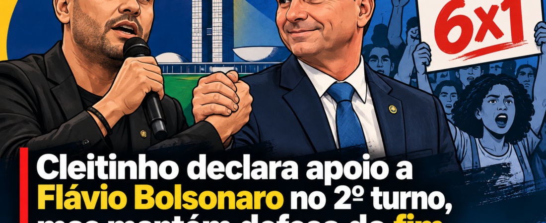 Cleitinho declara apoio a Flávio Bolsonaro no 2º turno, mas mantém defesa do fim da escala 6×1
