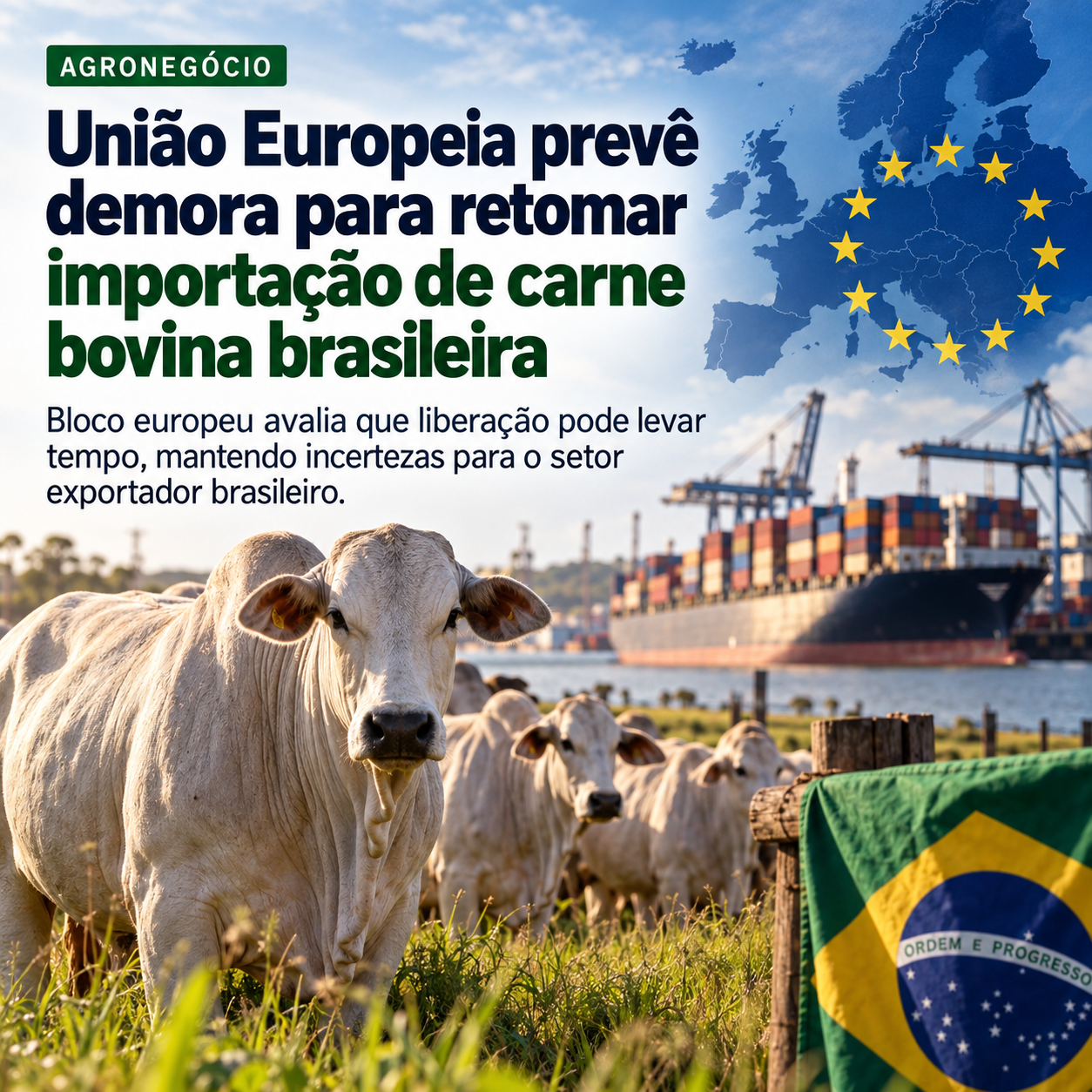 União Europeia prevê demora para retomar importação de carne bovina brasileira